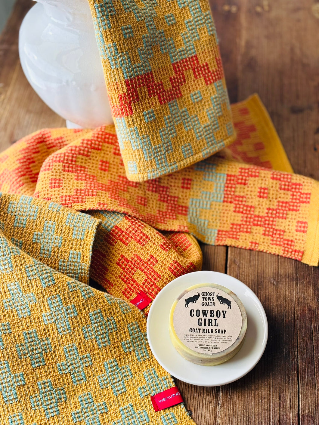Handwoven Tea Towels & Goat Milk Soap