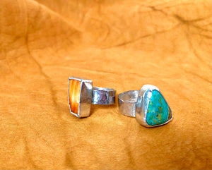 Spiny Oyster & Turquoise Rings